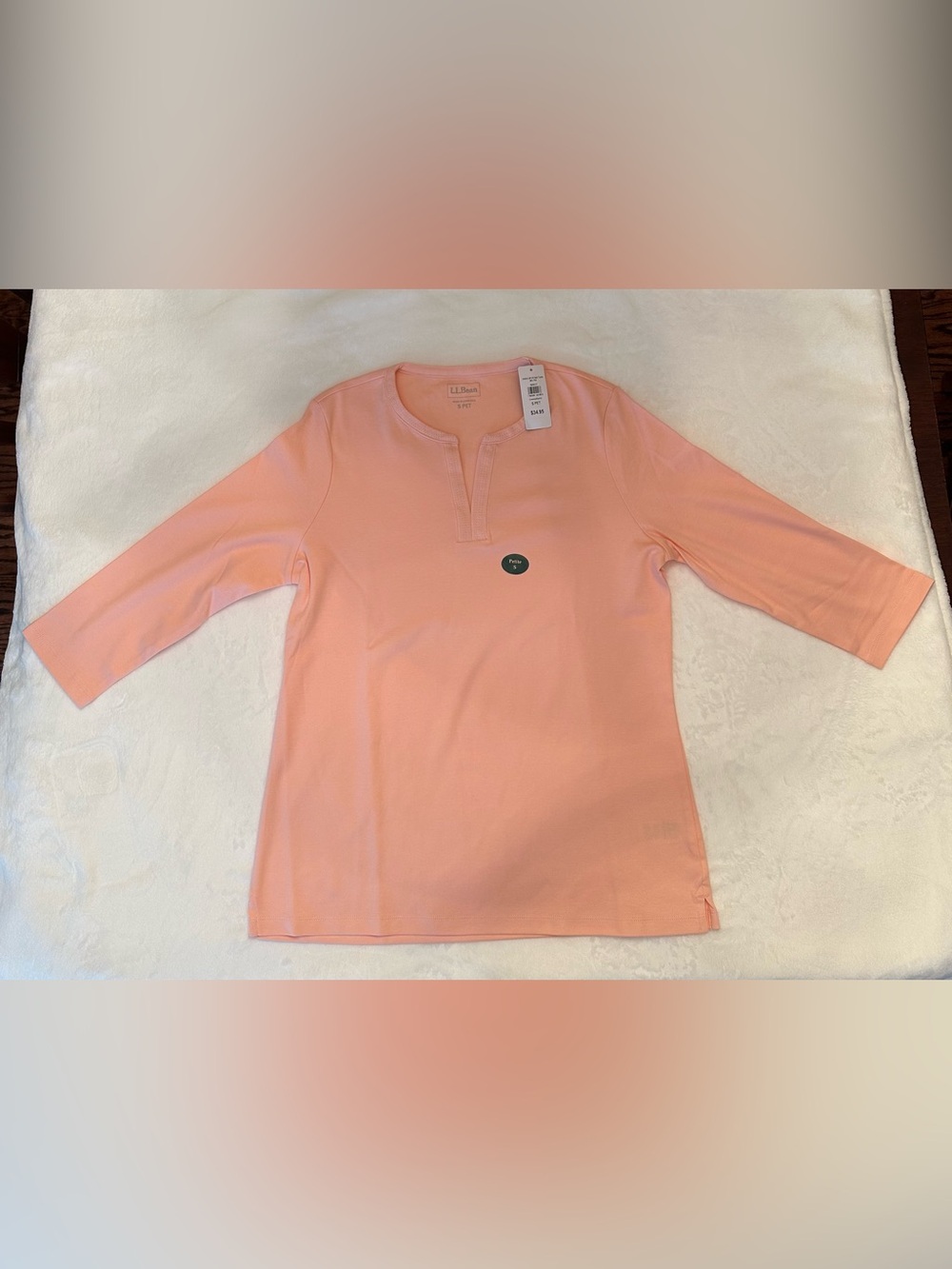L.L. Bean Women’s Pink Henley 3/4 Sleeve Shirt - NWT